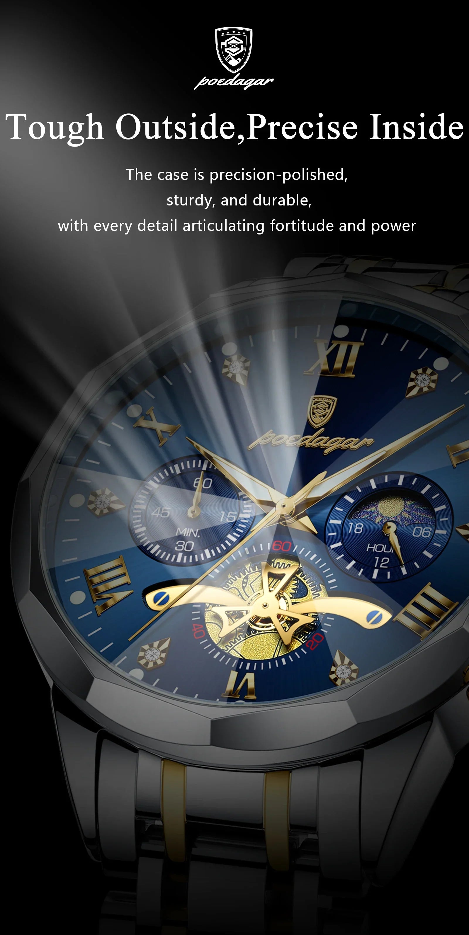 POEDAGAR Chrono Classic Watch