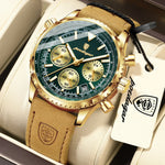 POEDAGAR Chrono Leather Watch