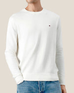 Maglione Girocollo In Misto Cashmere Con Logo Bandierina Ricamato
