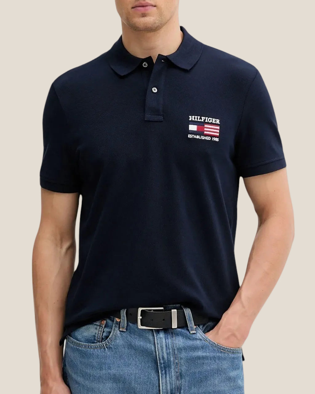 Polo Maniche Corte Bandiera Ricamata