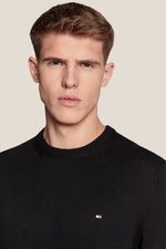 Maglione Girocollo In Misto Cashmere Con Logo Bandierina Ricamato