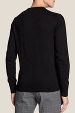 Maglione Girocollo In Misto Cashmere Con Logo Bandierina Ricamato