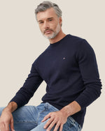 Maglione Girocollo In Misto Cashmere Con Logo Bandierina Ricamato