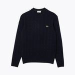 L.C Cable Knit Carded Wool Crew Neck Sweater