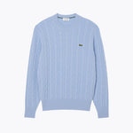 L.C Cable Knit Carded Wool Crew Neck Sweater