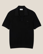 Lacoste Cotton Blend Open Polo Collar Sweater