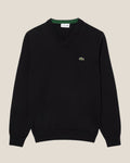 Lacoste Monochrome Cotton V-neck Sweater
