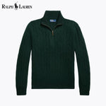 L.R Cable-Knit Cashmere Quarter-Zip Jumper