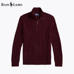 L.R Cable-Knit Cashmere Quarter-Zip Jumper
