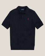 Ralph Lauren Cable-Knit Cotton Polo-Collar Sweater