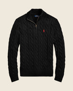 Ralph Lauren Chunky Cable-Knit Cotton Quarter-Zip Sweater