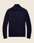 Ralph Lauren Chunky Cable-Knit Cotton Quarter-Zip Sweater