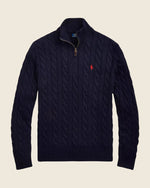 Ralph Lauren Chunky Cable-Knit Cotton Quarter-Zip Sweater