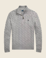 Ralph Lauren Chunky Cable-Knit Cotton Quarter-Zip Sweater